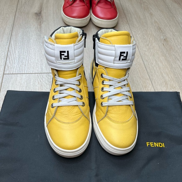 Fendi High-Top Calfskin Sneakers